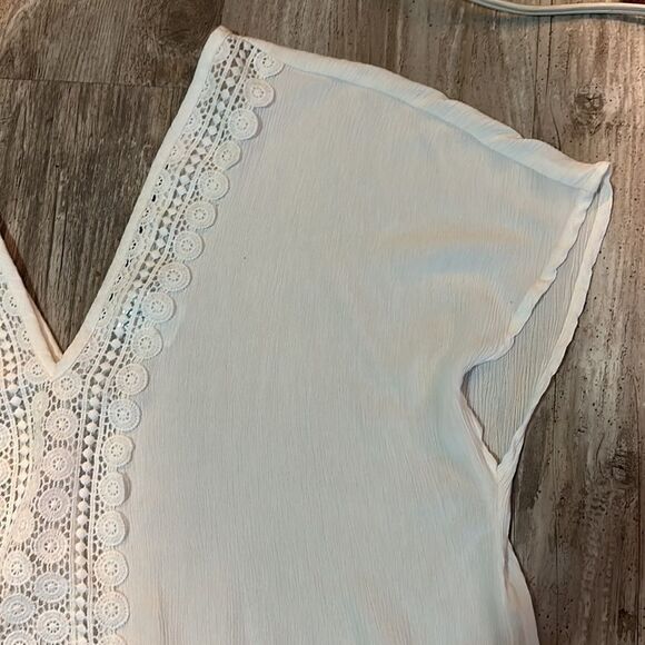 KONA Sol Womens Swim Cover Up Top White Short Sleeve V Neck sz S - Picture 7 of 8